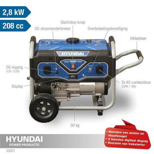 Hyundai generator LS4050B 3kW 208cc 4-takt