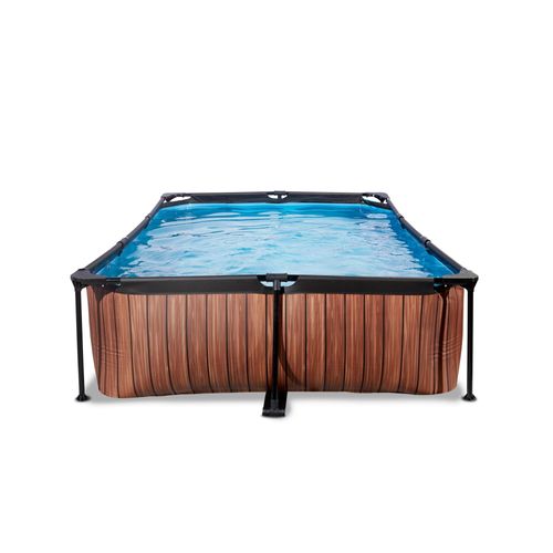 EXIT Wood opzetzwembad filterpomp bruin 300x200x65cm