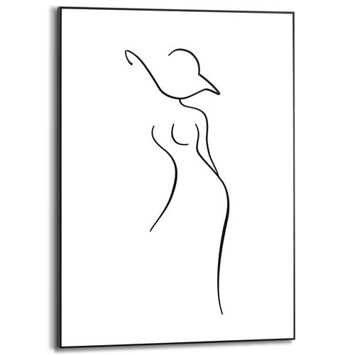 Praxis Decoratief paneel Silhouet vrouw minimalistisch zwart-wit 50x70cm MDF
