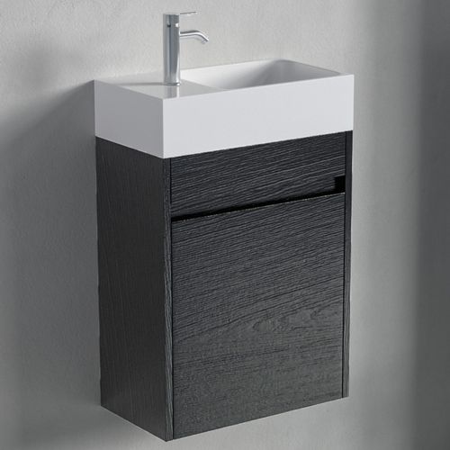 LOMAZOO Toiletmeubel Ibiza Zwart Eiken - 40cm