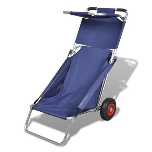 VidaXL strandstoel beach trolley blauw
